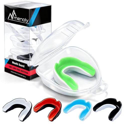 MENOLY 5 Packs Kids Mouth Guard - BPA Free Toddler Mouth Guard for Boys Girls with Portable Case, Mouth Guard Football for Boxing, Basketball, Lacrosse, MMA, Hockey, Wrestling, Soccer