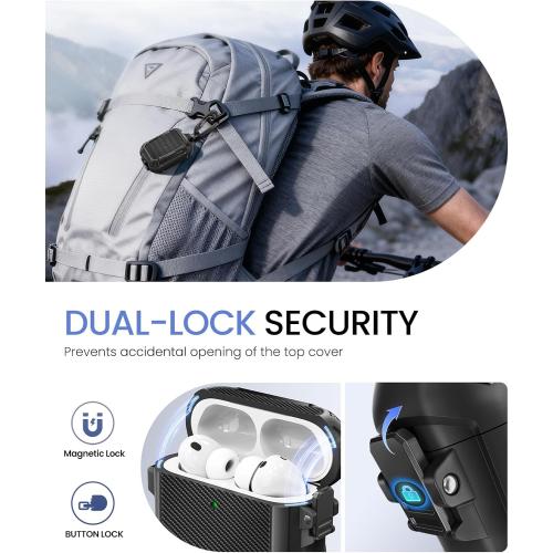 MOBOSI for AirPods Pro 3 Case, Secure Lock, Black