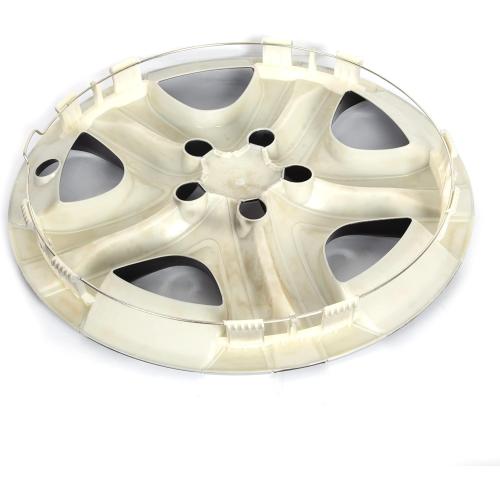 ECOTRIC 17 Hubcaps Wheel Covers Wheel Skins Compatible with 2013-2018 Toyota RAV4 LE, R17 Wheel Rim Cover, 5 Spoke, Silver/Black Plastic - Set of 4