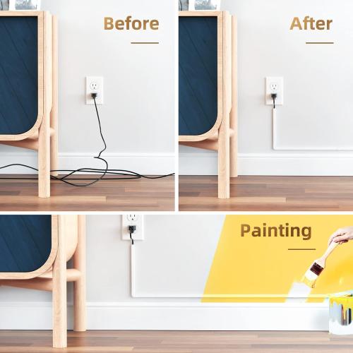 Delamu Cord Hider, Cord Covers for Wires on Wall, One-Cord Cable Hider, Self-Adhesive Wire Hiders Wire Covers for TV Cords on Wall, Easy Mount Cable Cover Management Kit, 6X W0.59 H0.4in, White