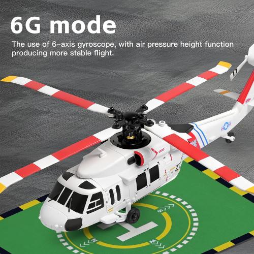 K270 UH60L Remote Controlled Helicopter 2.4Ghz 4CH RC Helicopter Heli Aileronless 6-Axis Gyroscope Air Pressure Hold Optical Flow Position 3-Batteries for Adults Beginners