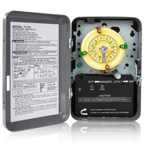 T101 Mechanical Timer Switch 120V 40A SPST 2HP