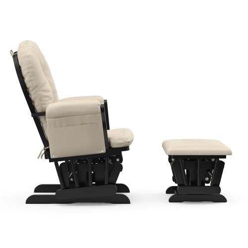 Hoop Black with Beige Cushion Glider and Ottoman Set