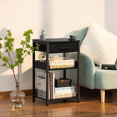 Lerliuo Printer Stand with Storage, 3-Tier Printer Table,Black
