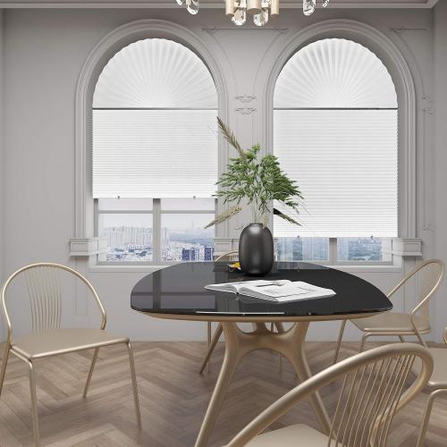 6-Pack Pleated Paper Temporary Shades Cordless Light Filtering Cut to Size Temporary Paper Blinds for Indoor Windows of Office, Bedroom, Bathroom, Living Room, 36 W x 72 H, White