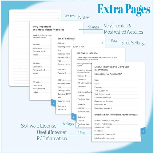 Password Keeper Book with Colorful Alphabetical Tabs, 5.8”x8.4” Password Books for Seniors, Password Notebook Organizer for Internet Website Address Login(Sky Blue)