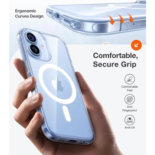 TORRAS Magnetic Shockproof for iPhone 17 case Anti-Yellowing, Crystal Clear