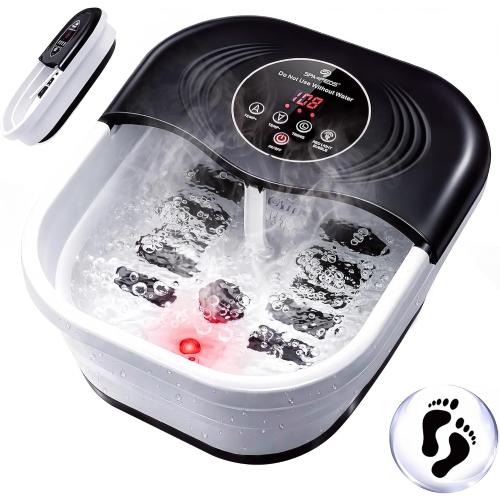 SPA4PIEDS Collapsible Heated Foot Spa Bath with Bubble, Foot Soaking Tub Featuring black