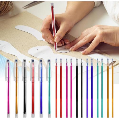 24pcs Heat Erasable Pens for Fabric, Assorted Colors, Fabric Pens for Sewing Erasable for Quilting Sewing DIY Dressmaking Fabrics Tailors Chalk