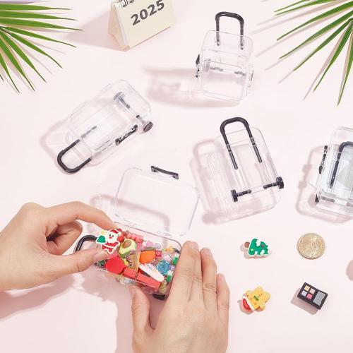 16PCS Mini Suitcase Party Favor Gift Box 2x1.4 x4 Inch Mini Luggage Storage Box Plastic Empty Candy Storage Case Tiny Travel Suitcase Small Suitcases Containers Party Supplies