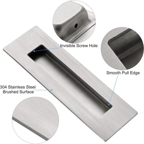 Malimali 6 Inch Recessed Pocket Door Pull Sliding Door Handle Hardware
