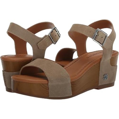 Lucky Brand Women's Adario Wedge Sandal, Dune, size 10