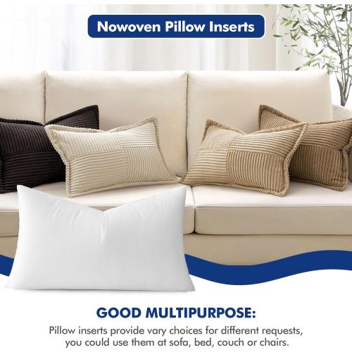 MIULEE Pillow Insert 12x20 Inch, Decorative Rectangle Throw Pillow Insert, Premium Fluffy Pillow Forms Stuffer for Sofa Couch Living Room