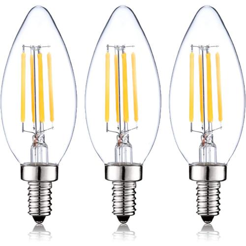 SHUWDKAR 12 Volt Candelabra Bulbs LED 4W E12 Bulbs 40 Watt Equivalent 3000K