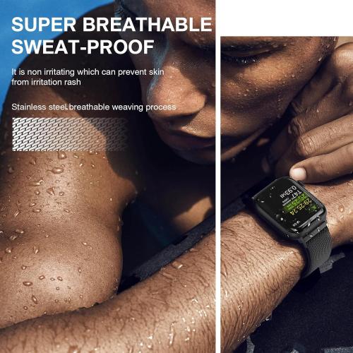 Milanese Loop Compatible with Apple Watch Bands 46 44 45 49mm men and women