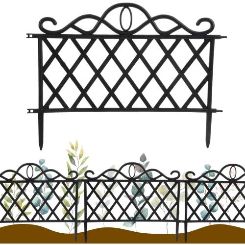 Ouliget Plastic Decorative Garden Fence,Grass Lawn Flower Beds Landscaping Edging Borders,Lightweight Outdoor Path Fence Panels,14in(H)×19in(L),Pack of 8