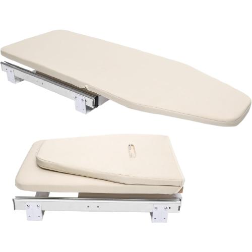 Retractable Ironing Board, 180° Swivel Pull Out Ironing Board Closet with Removable Cover, Foldable Ironing Station in Cabinet, Board Size 32.28×12.2(Khaki)