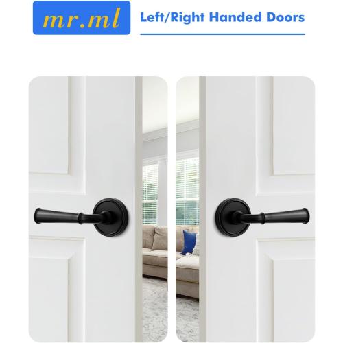 Door Handle Black Double Dummy Door Lever, 1 Pack