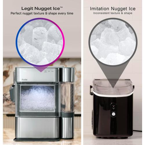 GE Profile Opal 2.0 Ultra Nugget Ice Maker with Side Tank and Scale Inhibiting Filter, Scoop Included, 38 lbs in 24 Hours, Pellet Ice Machine with WiFi & Smart Connected, Black