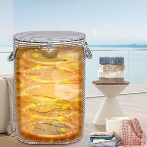38L Foldable Towel Warmer Bucket,Heated Towel Warmers for Bathroom,Travel & Outdoors, 4 Heat Settings, Auto Shut Off,360° Ring Heating,Waterproof Fabric,Fits Oversized Towels, Robes, Blankets