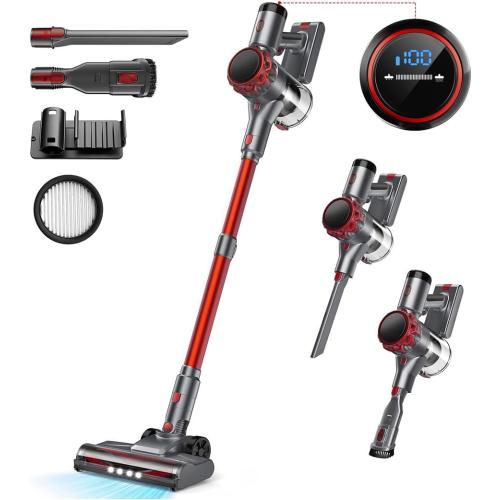 COLOR GOLD AND PURPLE ‼️UML0 S3P Cordless Vacuum Cleaner, 45kPa Powerful Suction Vacuum Cleaners for Home, 55-Min Runtime Rechargeable Stick Vacuum, Self-Standing, for Pet Hair Carpet Hard Floor, LED Display
