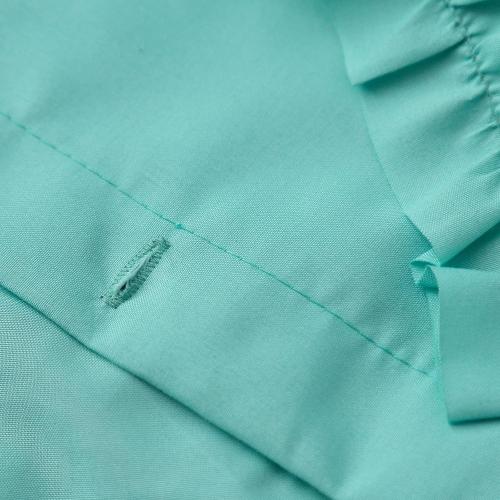 Aqua Ruffle Diamond Fabric Shower Curtain for Bathroom | Farmhouse Rustic Style 72’’x72’’