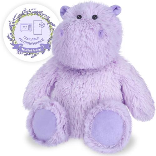 SuzziPals Purple Hippo Stuffed Animal, Microwavable Heating Pads for Period