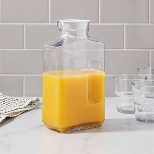 64oz Glass Straight Side Pitcher with Lid - Threshold™