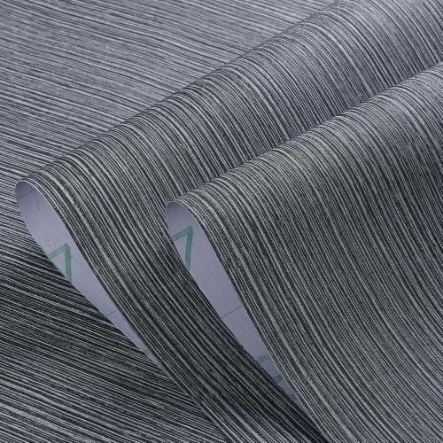 Haimin Grasscloth Wallpaper Textured 24in X 393in Fabric Contact Paper Gray Wall Paper Textured Linen Wallpaper Peel and Stick Self-Adhesive Thick Vinyl Embossed Film Wallpaper (Gray)