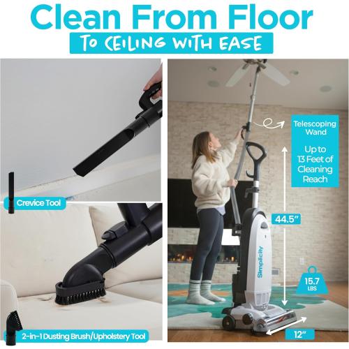 Simplicity Vacuums S20EZM Allergy Bagged Upright Vacuum Cleaners for Home