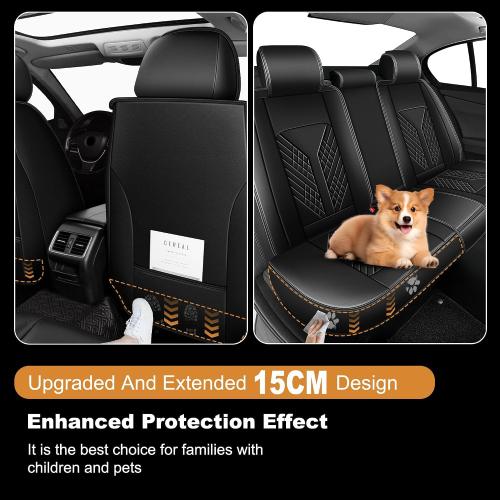 Car Seat Covers Full Set Fit for Nissan Kicks 2018-2025 2026 Waterproof Seat Covers Faux Leather Car Seat Cushions Automotive Seat Protectors Covers(5 Seats, Black)