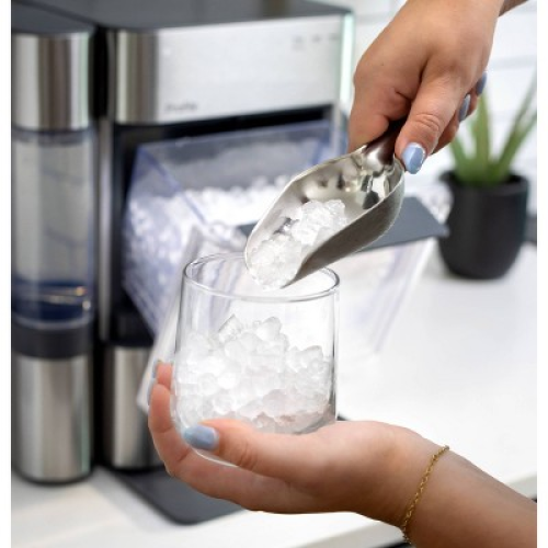 GE Appliances Opal 2.0 Ultra Nugget Ice Maker with Side Tank and Scale Inhibiting Filter Stainless Steel