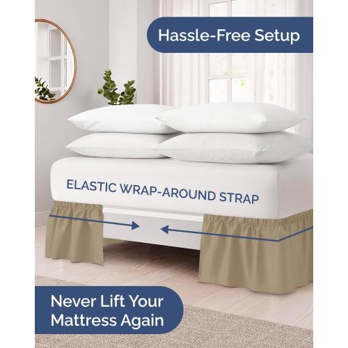Wrap Around Dust Ruffle Bed Skirt - College Dorm Room - Twin/Twin XL