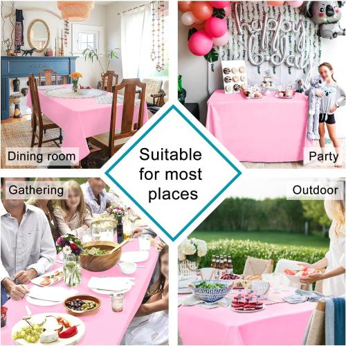 Hiasan Pink Tablecloth Rectangle, 54 x 120 Inch, 1 Pack