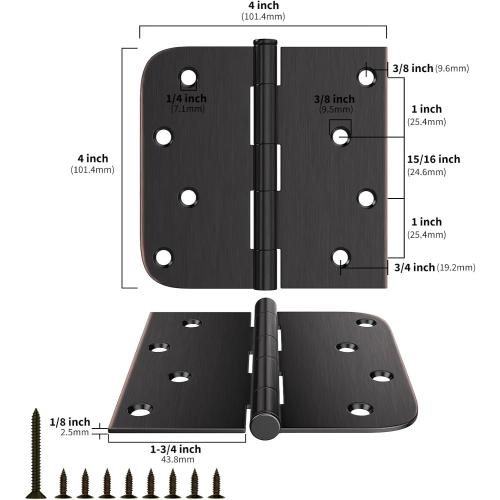 Goldenwarm 3 Pack 4 inch Oil Rubbed Bronze Interior Door Hinges 4 x 4 Inch