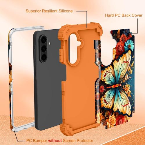 Hocase for Samsung Galaxy A26 5G Case, Butterfly in Orange