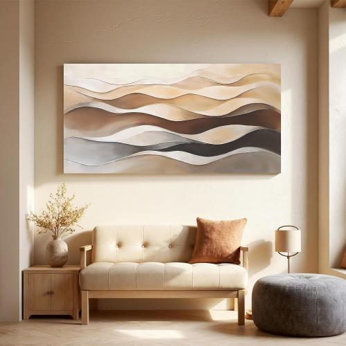 Brown White Abstract Canvas Wall Art Decor For Living Room Prints 20×40