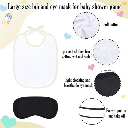 Leinuosen 24 Pcs Baby Shower Blindfold Feeding Game Set, Milky White