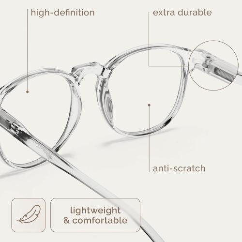 IBOANN Chic & Comfy Blue Light Glasses for Women - 3-Pack Round Frames, Screen-Ready Style with UV Protection Coating