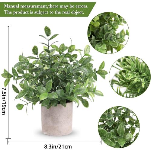 Der Rose 3 Pack Fake Plants Mini Faux Plants for Shelf Classroom Decor
