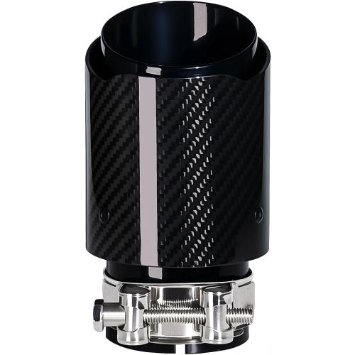 2.5Inlet 3.5Outlet Exhaust Tips Carbon Fiber Tailpipe Exhaust Pipe Tail Throat Tail Pipe Modification Parts GlossyBlack Need Height>4 Inch Widht>4 Inch