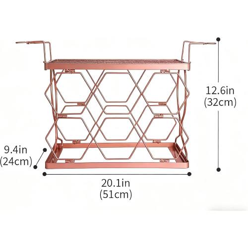 Wine Rack with Glass Holder, Wine Bottle Holder Stand, Countertop Bottle Holder with Stemware Storage