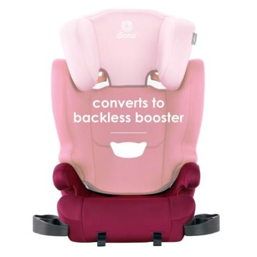 Diono Cambria 2 XL 2-in-1 High Back Booster Car Seat, Converts to Backless , Dual LATCH, 40-120 lbs, Pink