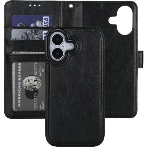 Bocasal Detachable Wallet Case Card Holder for iPhone 17, Black