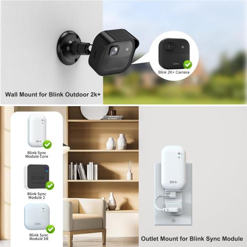 3 Pack Blink Outdoor 2K Mount, Cable Management Blink Sync Module Mount