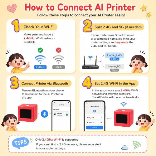 AI Voice Sticker Maker for Kids, Mini Inkless Thermal Printer, Portable Sticker Printer Machine Box for DIY Crafts, Journaling & Doodles, Birthday Toy Gift for Boys and Girls Ages 3