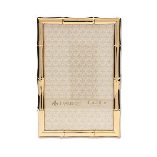 Lawrence Frames Gold Metal Picture Frame with Bamboo Design - 4 x 6 - Gold - No Size