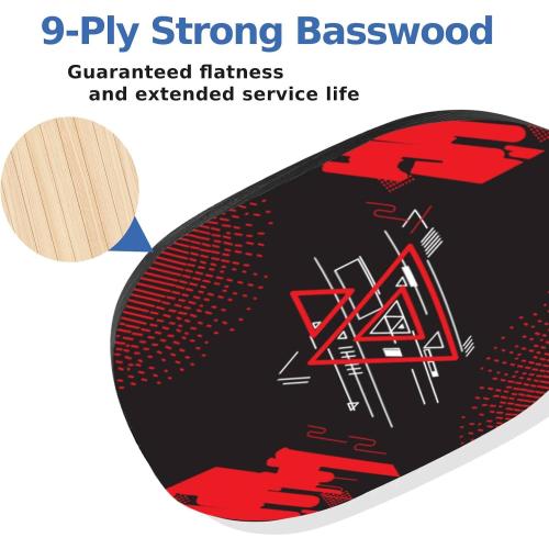 Pickleball Paddles Set of 4, Wood Pickleball Set with Comfort Grip | 4 Cooling Towels, 4 Pickleball Balls & Carry Bag. Cushion Grip Wood Paddle Set for Men, Women, Beginners