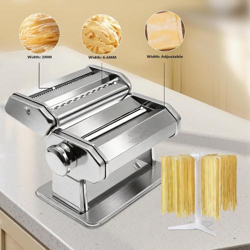 MZTOGR 3-in-1 Pasta Maker Machine - 9 Thickness Stainless Steel Roller