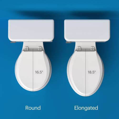 Brondell Ecoseat Plastic White Round Soft Close Bidet Toilet Seat